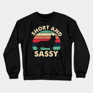 Vintage Retro Funny Corgi Dog Short Sassy Crewneck Sweatshirt